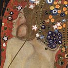 Gustav Klimt Canvas Paintings - Sea Serpents IV (detail)